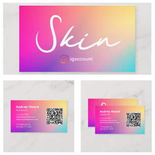 Cartão De Visita Código QR de Esteticista de Pele de Beleza