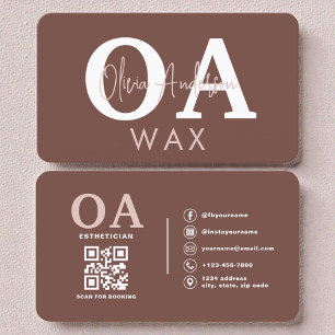 Cartão De Visita Código QR de Esteticista Especialista em Cera Terr