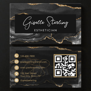 Cartão De Visita Código QR de Esteticista Ouro Preto