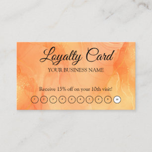 Cartão De Visita Código QR de Fidelidade Personalizado Laranja