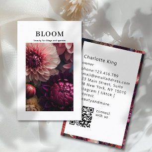 Cartão De Visita Código QR de Flor Moderna