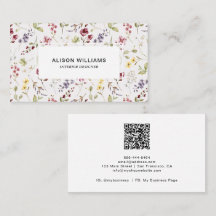 Código QR de Flor Selvagem Padrão de Flor de Prima