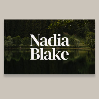 Cartão De Visita Código QR de Foto com Estilo Editorial em Branco e