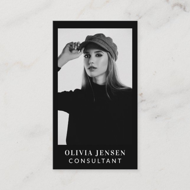 Cartão De Visita Código QR de Foto Comercial Mínimo e Profissional (Frente)