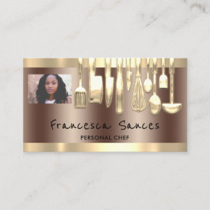 Cartão De Visita Código QR de Foto Cozinhar de Chef Pessoal