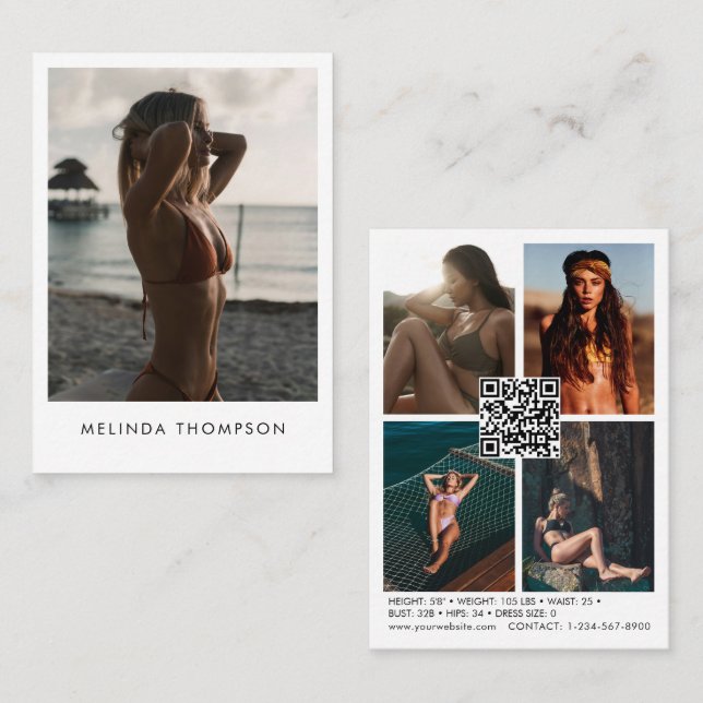 Cartão De Visita Código QR de Foto da Placa Comp de Modelagem de Mo (Frente/Verso)