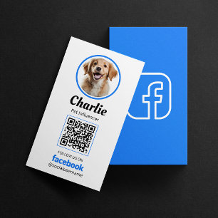 Cartão De Visita Código QR de Foto de Cachorro no Facebook para Míd
