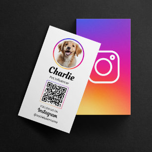 Cartão De Visita Código QR de Foto de Cachorro no Instagram de Mídi
