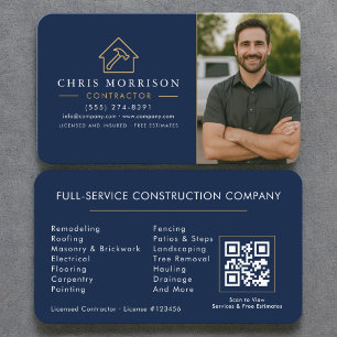 Cartão De Visita Código QR de Foto de Construção de Edifícios