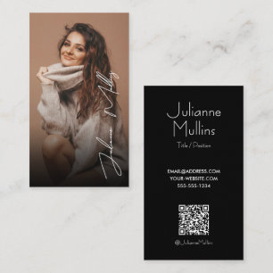 Cartão De Visita Código QR de Foto de Influenciador Mídia Social