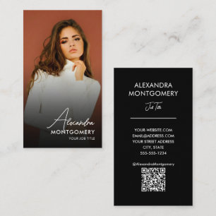 Cartão De Visita Código QR de Foto de Influenciador Mídia Social