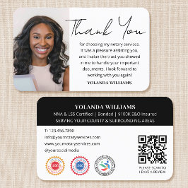 Cartão De Visita Código QR de Foto de Notário Público Obrigado Mode