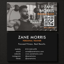 Código QR de Foto de Treinador de Fitness Moderno