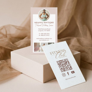 Cartão De Visita Código QR de Foto de Treinador Pessoal de Fitness
