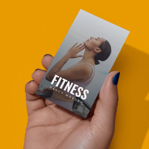 Cartão De Visita Código QR de Foto de Treinador Pessoal de Fitness