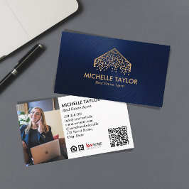 Cartão De Visita Código QR de Foto do Imobiliário do Marinho Modern
