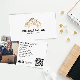 Cartão De Visita Código QR de Foto do Imobiliário Profissional Mode