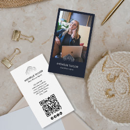 Cartão De Visita Código QR de Foto do Imobiliário Profissional Mode