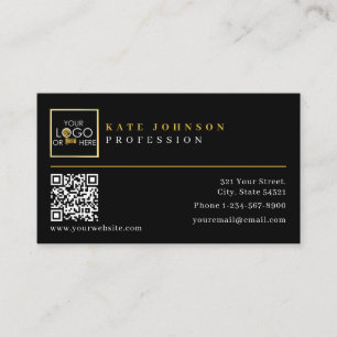 Cartão De Visita Código QR de foto do logotipo personalizado do mod