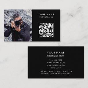 Cartão De Visita Código QR de foto, fotografia fotográfica