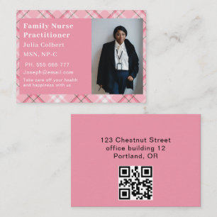 Cartão De Visita Código QR de Foto Personalizada de Enfermeira