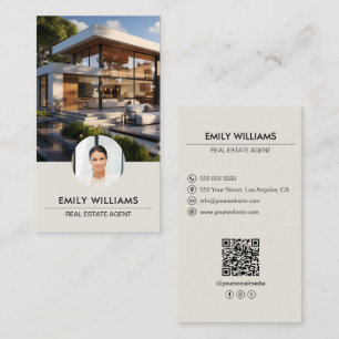 Cartão De Visita Código QR de Foto Personalizada de Imóveis para Mí