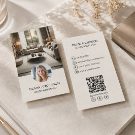 Cartão De Visita Código QR de Foto Personalizada para Redes Sociais