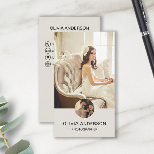 Cartão De Visita Código QR de Foto Personalizada para Redes Sociais