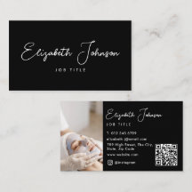 Código QR de Foto Preta e Branca com Elegante Tipo