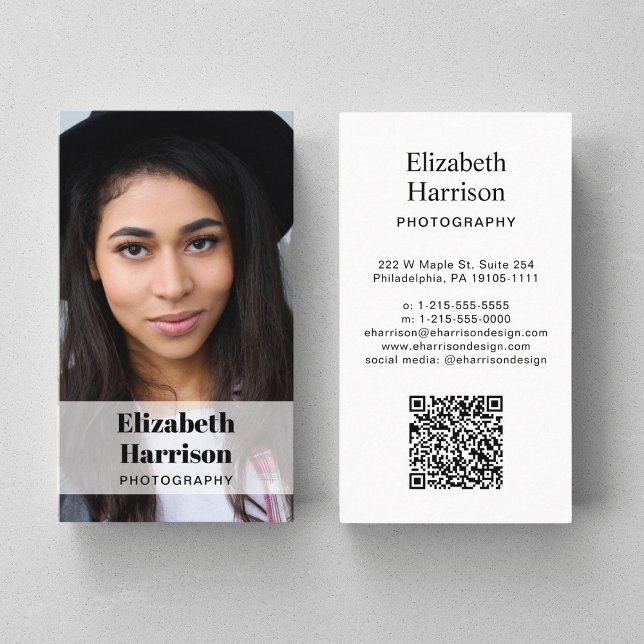 Cartão De Visita Código QR de Foto Profissional (Capture attention, make connections, and leave a lasting impression with our modern QR business card)