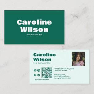 Cartão De Visita Código QR de Foto Profissional Retroativo Moderno 