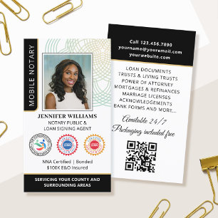 Cartão De Visita Código QR de Foto Pública de Acreditação Preto