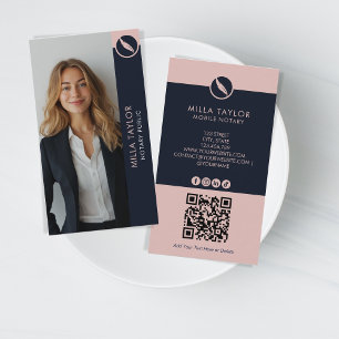 Cartão De Visita Código QR de Foto Pública Notícia Profissional Mod