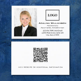 Cartão De Visita Código QR de Fotografia do logotipo de adição prof