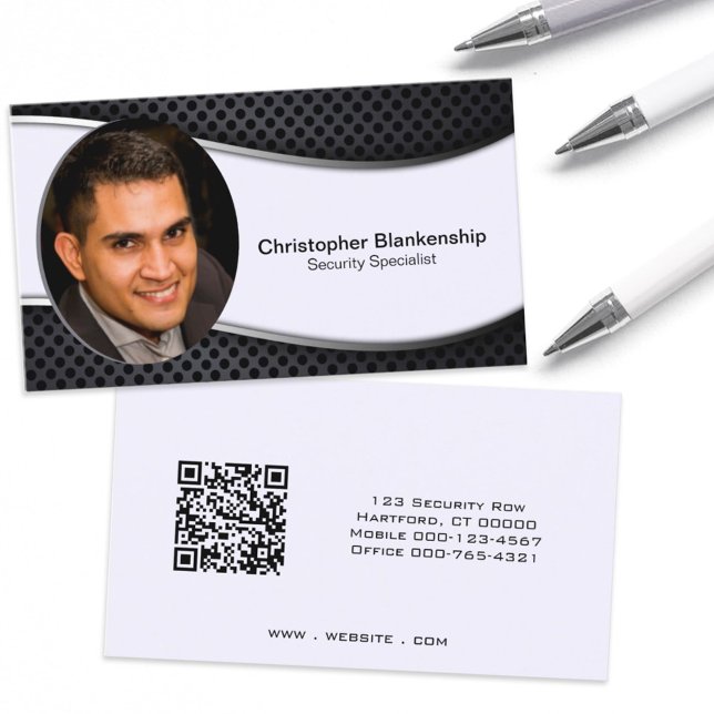 Cartão De Visita Código QR de Fotografia Personalizada Professional (Criador carregado)