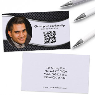 Cartão De Visita Código QR de Fotografia Profissional de Seguranç