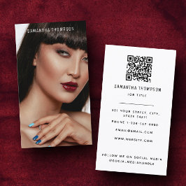 Cartão De Visita Código QR de fotografia profissional moderna minim