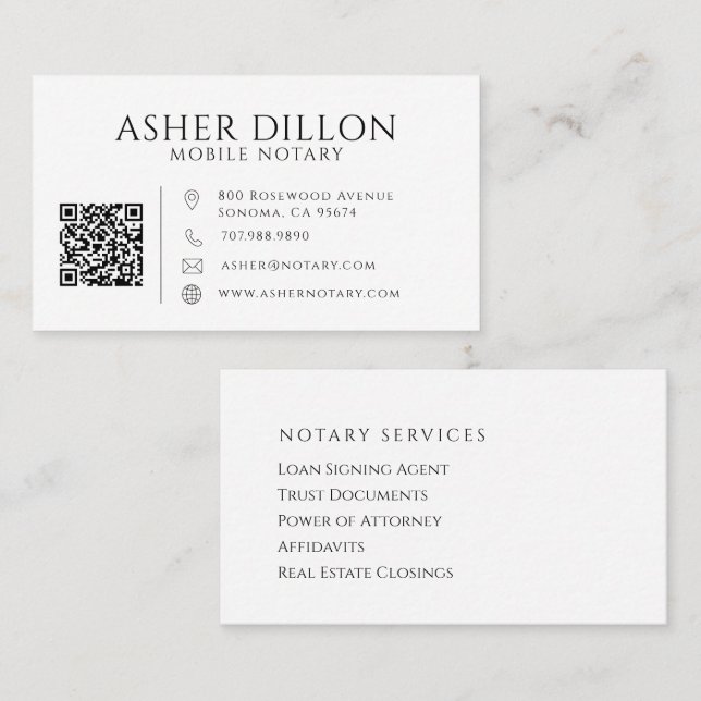 Cartão De Visita Código QR de Fotógrafo de Casamento com Estilo de  (Frente/Verso)