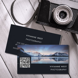 Cartão De Visita Código QR de Fotógrafo Profissional Moderno