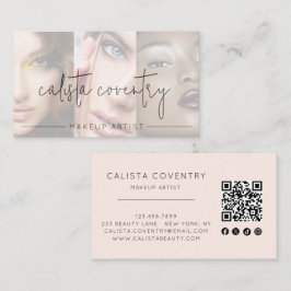 Cartão De Visita Código QR de Ícone Social de Rosto Corado em Scrip