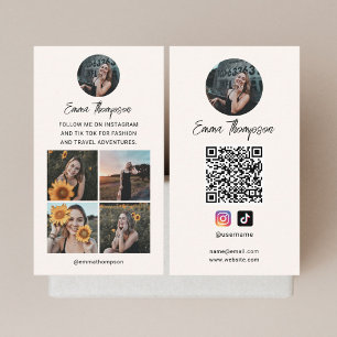 Cartão De Visita Código QR de Influenciador de Mídia Social Foto Be