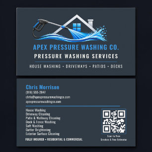 Cartão De Visita Código QR de Lavagem de Alta Pressão Serviços Prof