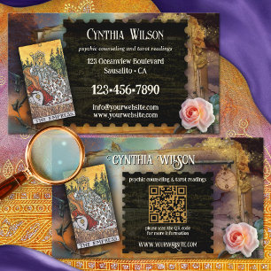 Cartão De Visita Código QR de Leitor de Tarot Psíquico Mágico Foto