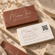 Código QR de Letra Moderna Elegante Terracota