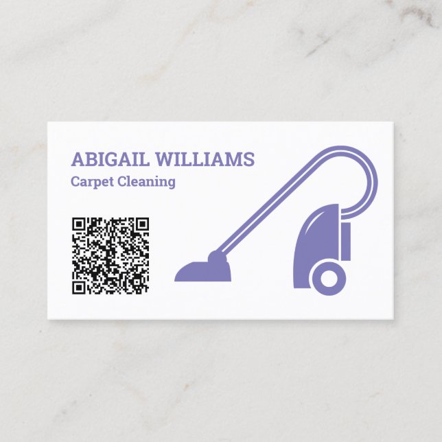 Cartão De Visita Código QR de limpeza do tapete (Frente)