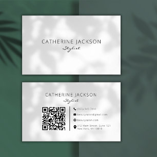 Cartão De Visita Código QR de lista de estilos de profissionais de