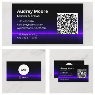 Cartão De Visita Código QR de Logo Elegant Eyelash