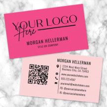 Código QR de Logo Minimalista Moderno Rosa Menina