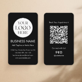 Cartão De Visita Código QR de Logo Personalizado Moderno Minimalist