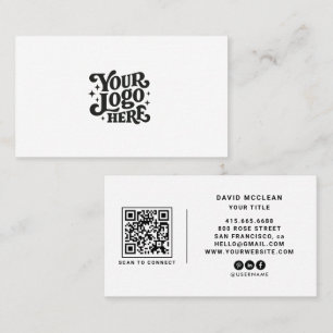 Cartão De Visita Código QR de Logo Personalizado Redondo para Mídia